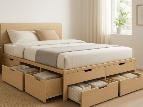 床架不只墊高！實用設計巧思讓臥室更整潔又有收納力